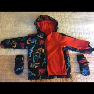 Boys coat, mittens